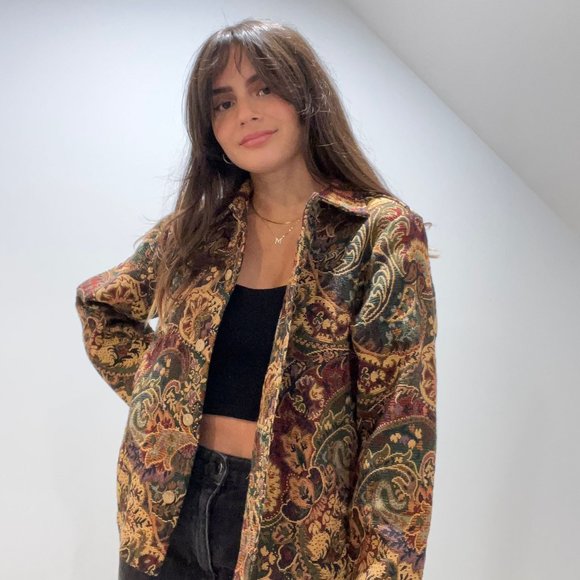 Coldwater Creek Paisley Pattern Jacket Fall Colors - Picture 1 of 4